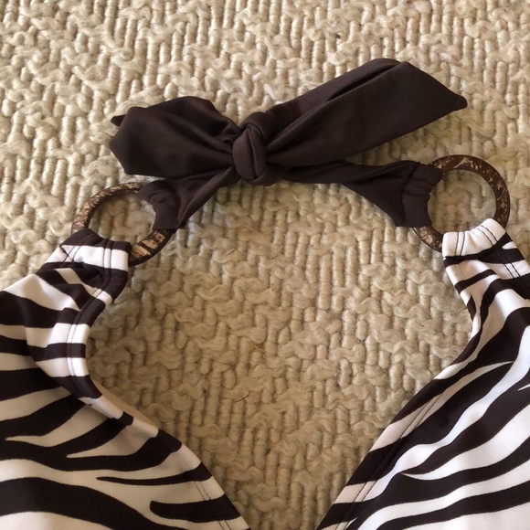 NWOT plus size built in bra top zebra print tankini top - Picture 4 of 12